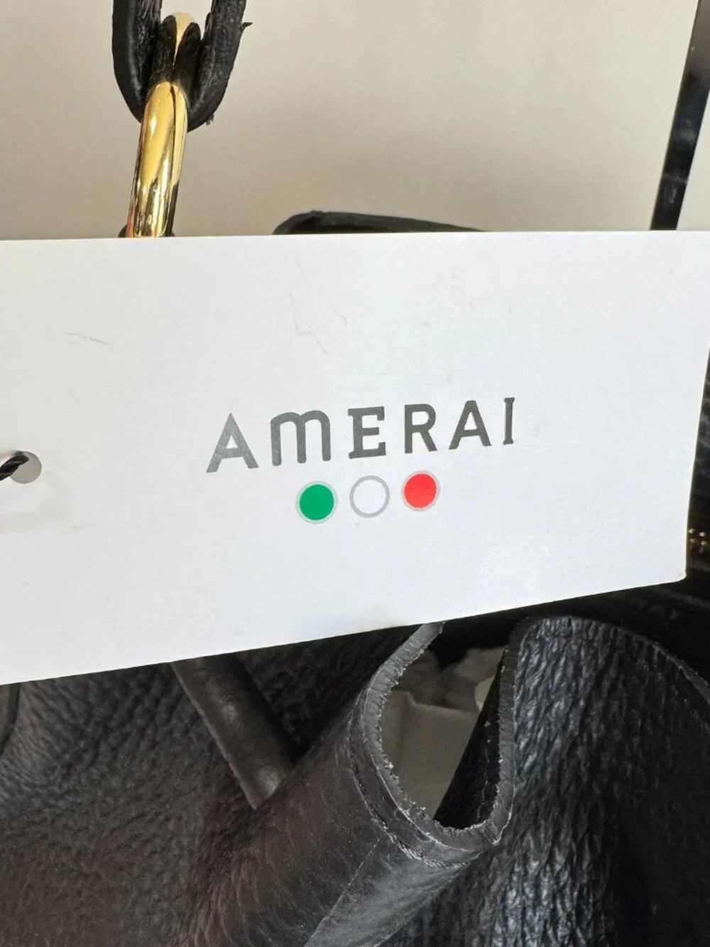 AMERAI Made in Italy 100% Italian Leather Linea Bucket Bag NWT - Picture 5 of 11